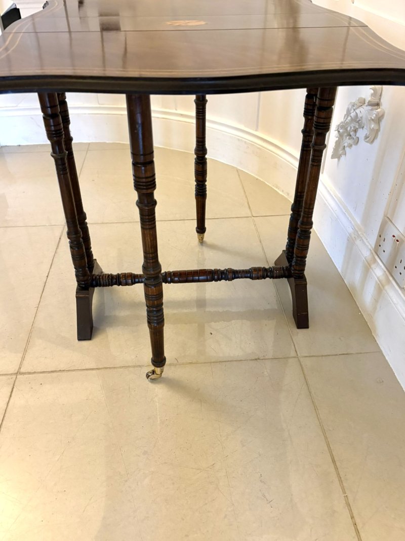 Antique Mahogany Sutherland Occasional Table with Satinwood Inlay - Image 11